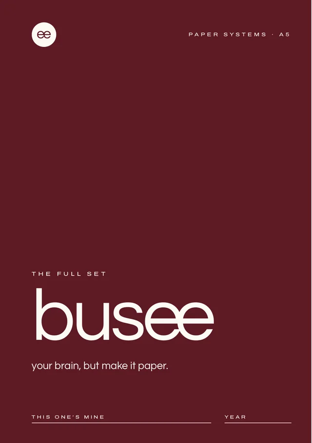 BUSEE planner cover in burgundy