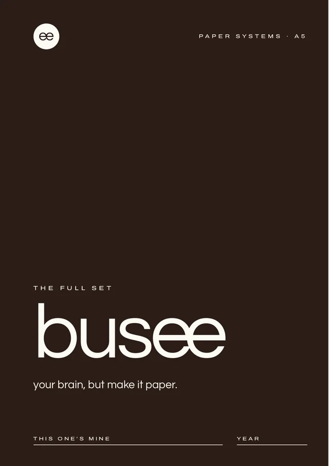 BUSEE planner cover in espresso