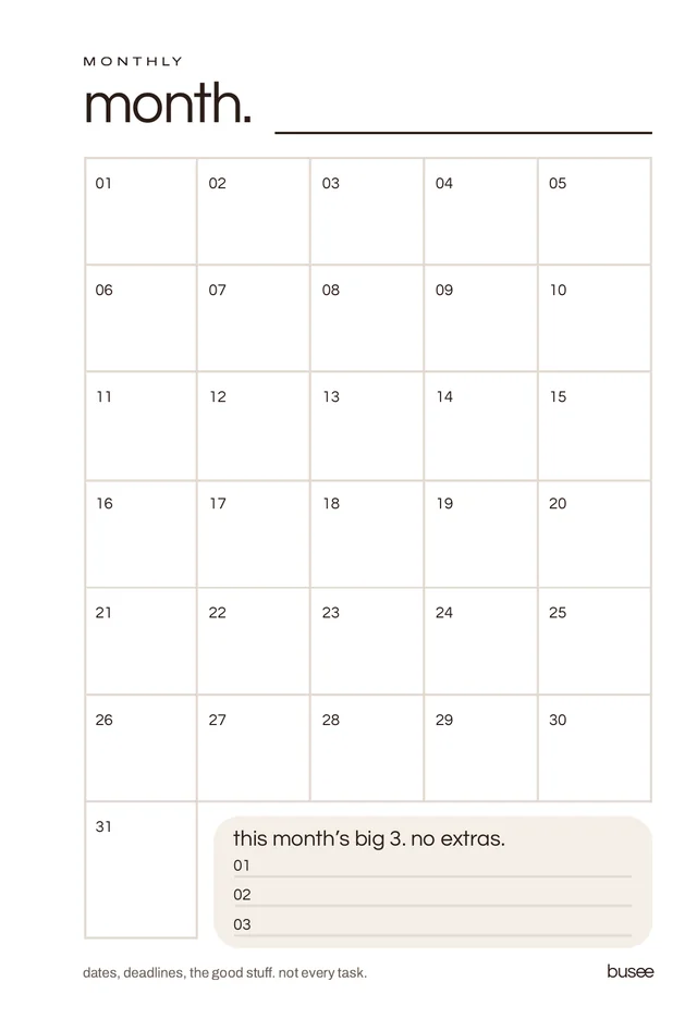 BUSEE month page