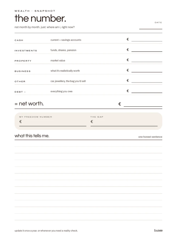 The Wealth — BUSEE printable planner pages
