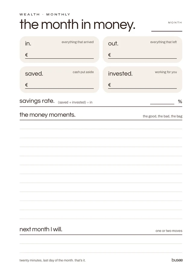 BUSEE The Wealth — wealth worksheet